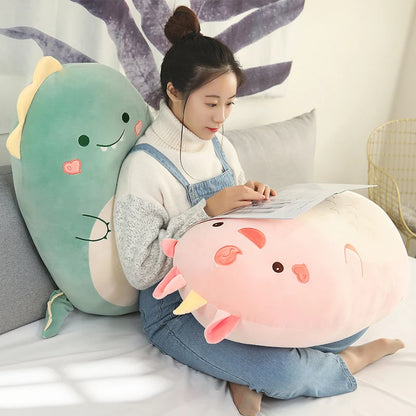 Kawaii Animal Plush Pillow – Squishy Dinosaur, Shiba Inu, Dog, Rabbit – Soft Sleeping Cushion for Amazing an Gift