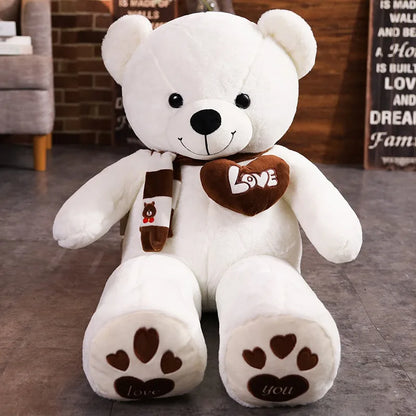High-Quality Teddy Bear Plush – Stuffed Animal with Scarf in 4 Colours – Soft Doll Pillow and Prefect Gift