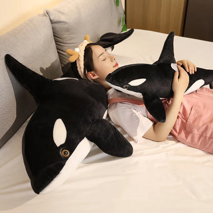 Lifelike Orca Whale Plush – Soft Stuffed Marine Animal, Realistic Ocean-Themed Gift for Home Decoration
