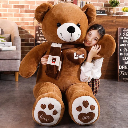High-Quality Teddy Bear Plush – Stuffed Animal with Scarf in 4 Colours – Soft Doll Pillow and Prefect Gift