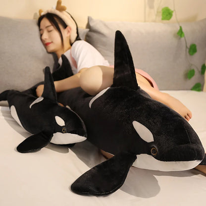 Lifelike Orca Whale Plush – Soft Stuffed Marine Animal, Realistic Ocean-Themed Gift for Home Decoration