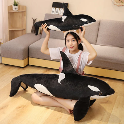 Lifelike Orca Whale Plush – Soft Stuffed Marine Animal, Realistic Ocean-Themed Gift for Home Decoration