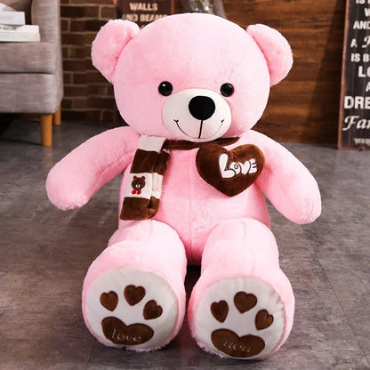 High-Quality Teddy Bear Plush – Stuffed Animal with Scarf in 4 Colours – Soft Doll Pillow and Prefect Gift