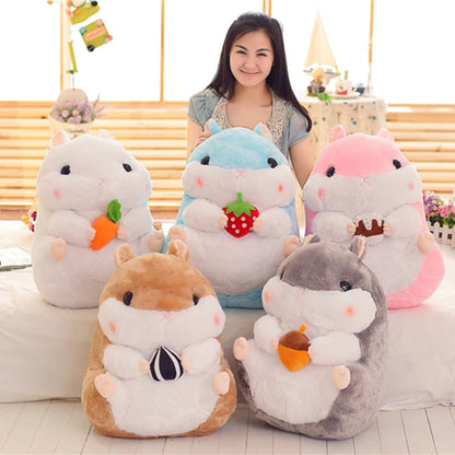 Cute Hamster Plush – Soft Cartoon Mouse Doll Holding Snacks, Bedroom Decoration, Perfect Birthday Gift