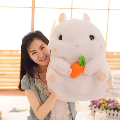 Cute Hamster Plush – Soft Cartoon Mouse Doll Holding Snacks, Bedroom Decoration, Perfect Birthday Gift