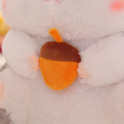 Cute Hamster Plush – Soft Cartoon Mouse Doll Holding Snacks, Bedroom Decoration, Perfect Birthday Gift