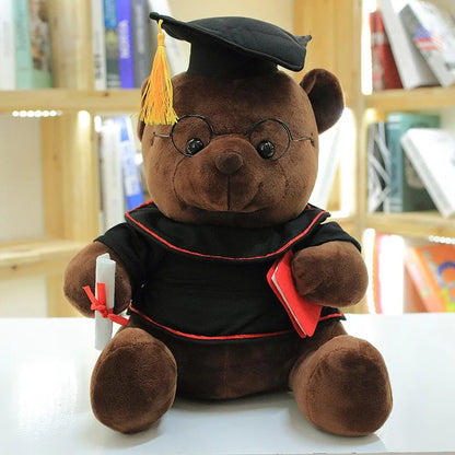 Cute Dr. Bear Plush – Soft Kawaii Teddy Bear in Graduation Outfit, Thoughtful Gift for Celebrations and Achievements