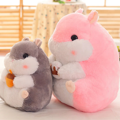 Cute Hamster Plush – Soft Cartoon Mouse Doll Holding Snacks, Bedroom Decoration, Perfect Birthday Gift