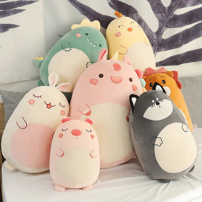 Kawaii Animal Plush Pillow – Squishy Dinosaur, Shiba Inu, Dog, Rabbit – Soft Sleeping Cushion for Amazing an Gift