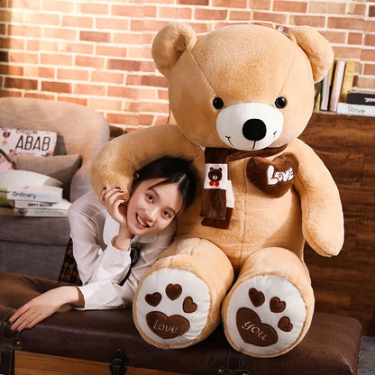 High-Quality Teddy Bear Plush – Stuffed Animal with Scarf in 4 Colours – Soft Doll Pillow and Prefect Gift