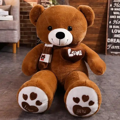 High-Quality Teddy Bear Plush – Stuffed Animal with Scarf in 4 Colours – Soft Doll Pillow and Prefect Gift
