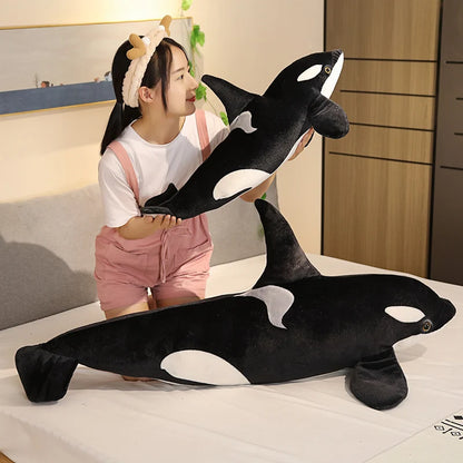 Lifelike Orca Whale Plush – Soft Stuffed Marine Animal, Realistic Ocean-Themed Gift for Home Decoration