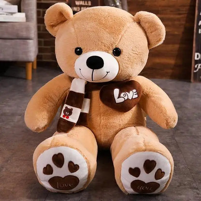 High-Quality Teddy Bear Plush – Stuffed Animal with Scarf in 4 Colours – Soft Doll Pillow and Prefect Gift