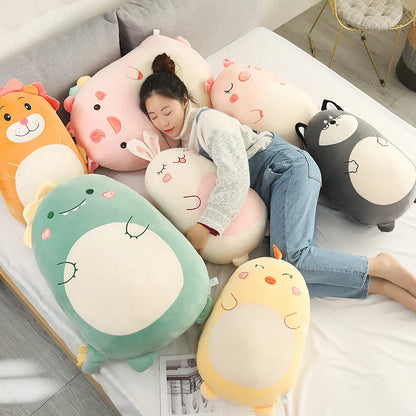 Kawaii Animal Plush Pillow – Squishy Dinosaur, Shiba Inu, Dog, Rabbit – Soft Sleeping Cushion for Amazing an Gift