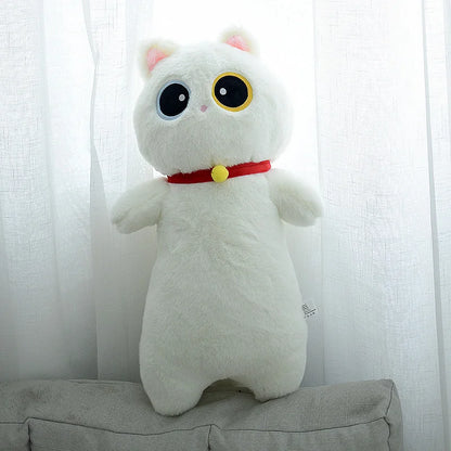 Giant Cat Plush Pillow – Long Cylindrical Bolster, Kawaii Stuffed Cushion and Cozy Sleeping Companion
