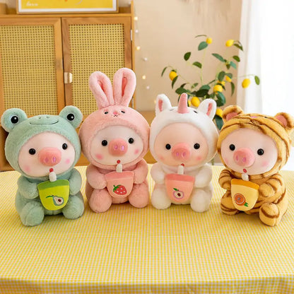 Bubble Pig Plush – Cute Stuffed Animal Pillow in Bunny, Frog, Unicorn & Boba Cup Styles, Fun Gift and Decorative Plushie