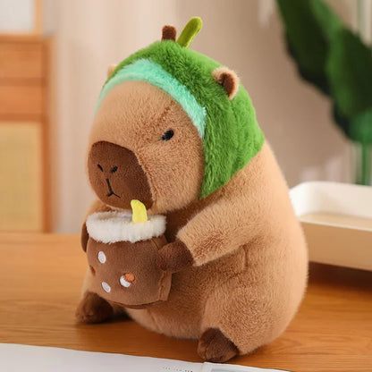 Capybara Plush – Cute Stuffed Animal in Unicorn, Dinosaur, Boba, and Fruit Costumes, Perfect for Decoration and Gifts
