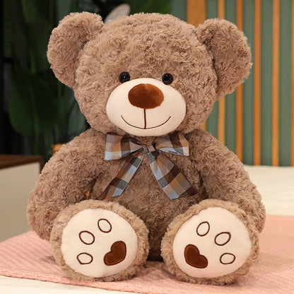 Classic Teddy Bear Plush – Soft Stuffed Plushie with Bow Tie, Charming Decorative Gift for Birthdays or Special Occasions