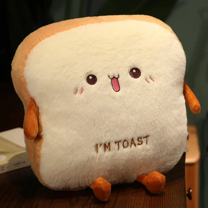 Plush Bread Pillow – Soft Simulation Toast Cushion – Cute Hand Warmer, Home Decoration and Prefect Gift