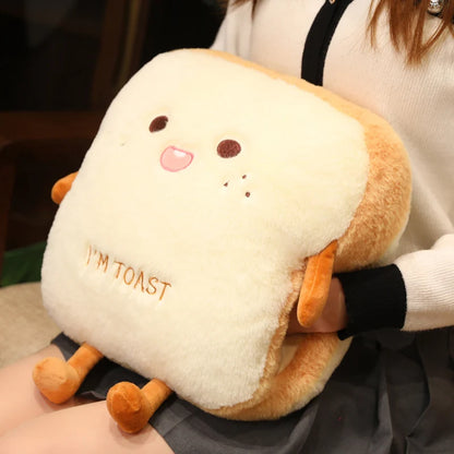 Plush Bread Pillow – Soft Simulation Toast Cushion – Cute Hand Warmer, Home Decoration and Prefect Gift
