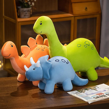 Colourful Dinosaur Plush – Cute Stuffed Triceratops Plushie, Soft Kawaii Animal Collectible and Decorative Gift for Home