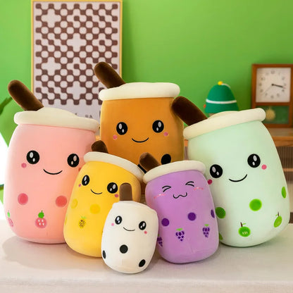 Jumbo Boba Plush Pillow – Soft Squishy Bubble Tea, Ice Cream & Fruit Drink , Fun Home Decoration & Gift Idea