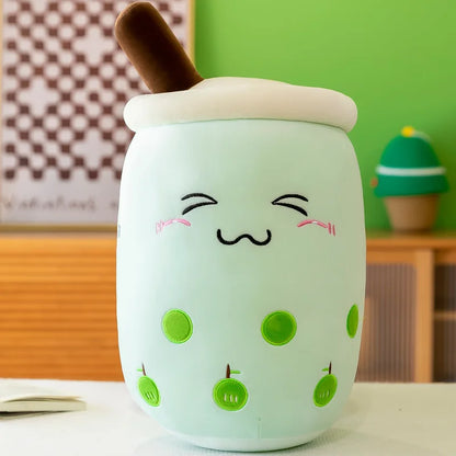 Large Boba Milk Tea Plush – Soft Squishy Drink Pillow, Cute Ice Cream & Fruit Plushies, Fun Gift and Room Decoration