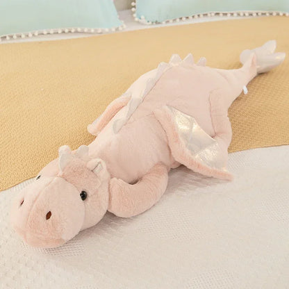 Large Flying Dragon Plush – Soft Stuffed Dinosaur Pillow, Fantasy Animal Cushion, Decoration or Gift.