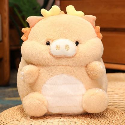 Kawaii Pig and Dragon Plush – Soft Stuffed Animal Throw Pillow Cushion, Cute Collectible Plush for Home Decoration