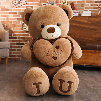 'I LOVE YOU' Teddy Bear Plush – Large Soft Stuffed Bear, Cozy Decorative Gift for Birthdays, Anniversaries