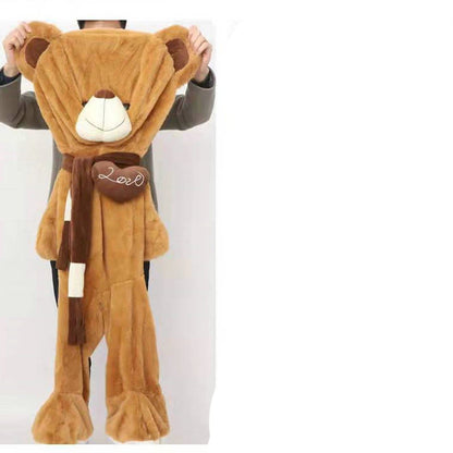 Soft Teddy Bear Plush Shell – Giant Unstuffed Cover with Scarf, Great for DIY Stuffing and Personalized Gifts