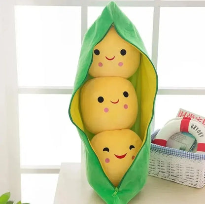 Cute Pea Plush – Soft Plant-Inspired Pillow Plushie, Kawaii Decorative Gift for Special Occasion