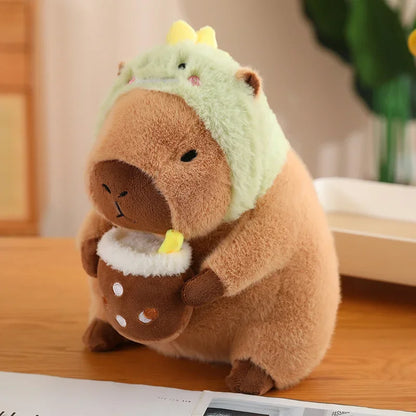 Capybara Plush – Cute Stuffed Animal in Unicorn, Dinosaur, Boba, and Fruit Costumes, Perfect for Decoration and Gifts