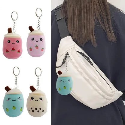 Cute Bubble Tea Plush – Soft Stuffed Milk Cup Pillow, Mini Simulation Plushie, Keychain Pendant Perfect Gift