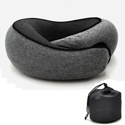 Memory Foam Travel Neck Pillow – U-Shaped Snail Design, Adjustable and Portable Neck Support for Sleep and Travel