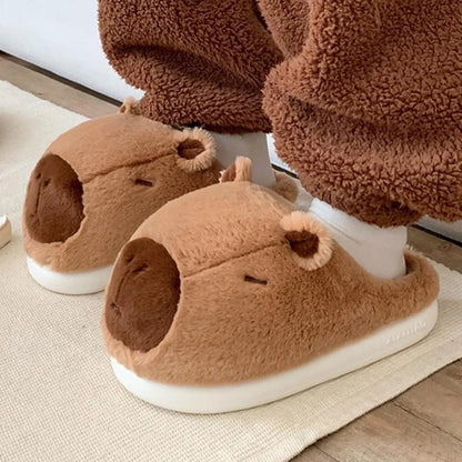 Cute Capybara Slippers – Soft Plush Indoor Footwear – Warm, Cozy, and Comfortable for Winter