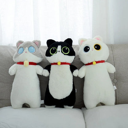 Giant Cat Plush Pillow – Long Cylindrical Bolster, Kawaii Stuffed Cushion and Cozy Sleeping Companion
