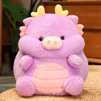 Kawaii Pig and Dragon Plush – Soft Stuffed Animal Throw Pillow Cushion, Cute Collectible Plush for Home Decoration