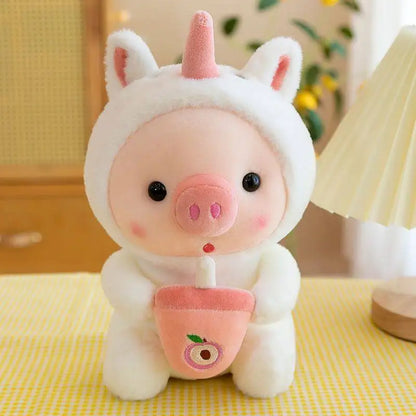 Bubble Pig Plush – Cute Stuffed Animal Pillow in Bunny, Frog, Unicorn & Boba Cup Styles, Fun Gift and Decorative Plushie