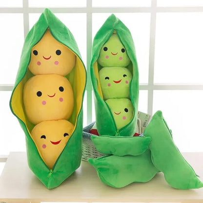 Cute Pea Plush – Soft Plant-Inspired Pillow Plushie, Kawaii Decorative Gift for Special Occasion