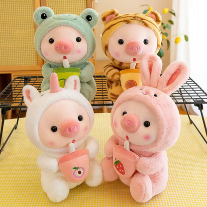 Bubble Pig Plush – Cute Stuffed Animal Pillow in Bunny, Frog, Unicorn & Boba Cup Styles, Fun Gift and Decorative Plushie