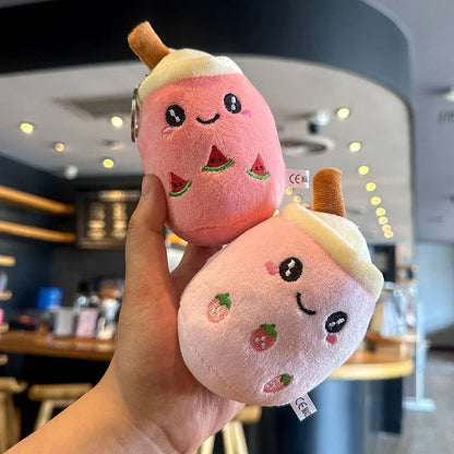 Cute Bubble Tea Plush – Soft Stuffed Milk Cup Pillow, Mini Simulation Plushie, Keychain Pendant Perfect Gift