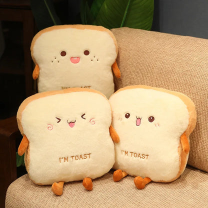 Plush Bread Pillow – Soft Simulation Toast Cushion – Cute Hand Warmer, Home Decoration and Prefect Gift