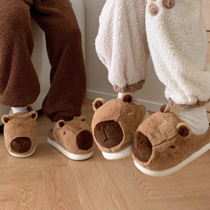 Cute Capybara Slippers – Soft Plush Indoor Footwear – Warm, Cozy, and Comfortable for Winter