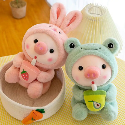 Bubble Pig Plush – Cute Stuffed Animal Pillow in Bunny, Frog, Unicorn & Boba Cup Styles, Fun Gift and Decorative Plushie
