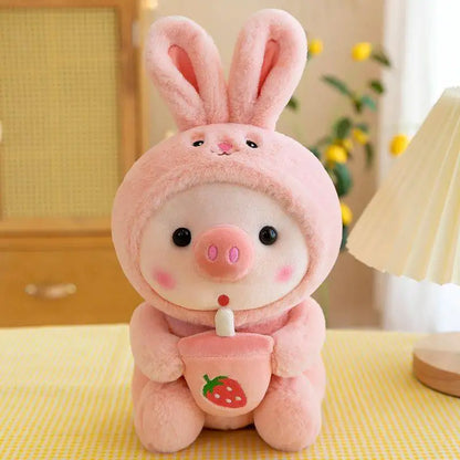 Bubble Pig Plush – Cute Stuffed Animal Pillow in Bunny, Frog, Unicorn & Boba Cup Styles, Fun Gift and Decorative Plushie