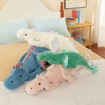 Large Flying Dragon Plush – Soft Stuffed Dinosaur Pillow, Fantasy Animal Cushion, Decoration or Gift.