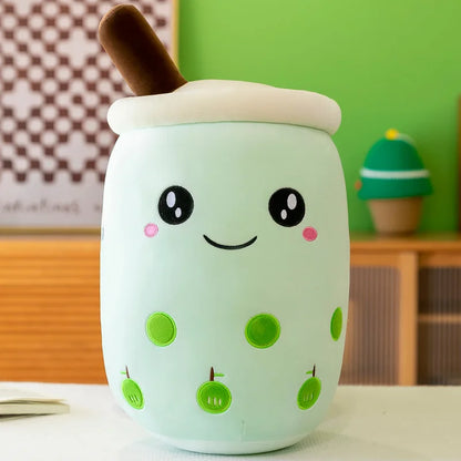 Large Boba Milk Tea Plush – Soft Squishy Drink Pillow, Cute Ice Cream & Fruit Plushies, Fun Gift and Room Decoration