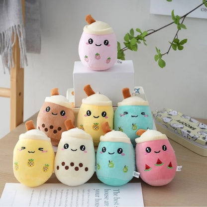 Cute Bubble Tea Plush – Soft Stuffed Milk Cup Pillow, Mini Simulation Plushie, Keychain Pendant Perfect Gift