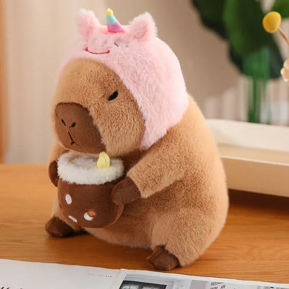Capybara Plush – Cute Stuffed Animal in Unicorn, Dinosaur, Boba, and Fruit Costumes, Perfect for Decoration and Gifts